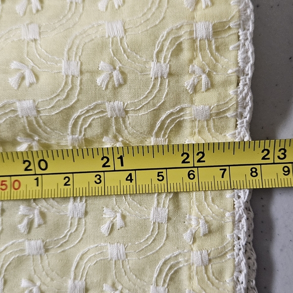 Yellow Embrpidered 3/4 Sleeve Cotton Top - Picture 8 of 10